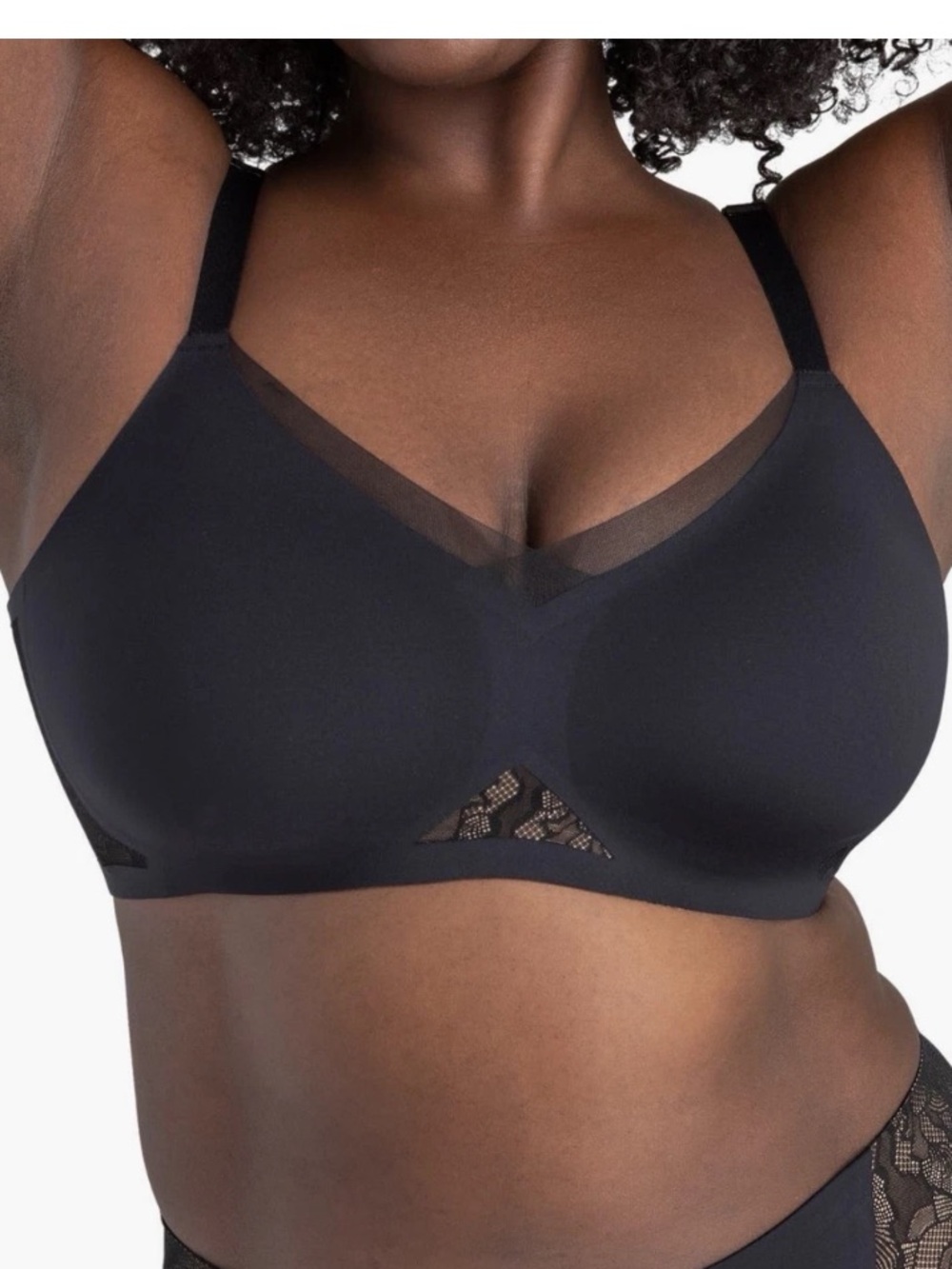 Honeylove CrossOver Lace Bra in Runway Black 2X